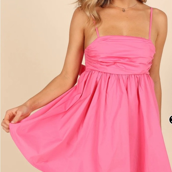 Petal And Pup Hot Pink Bow Mini Dress XS - Picture 1 of 8